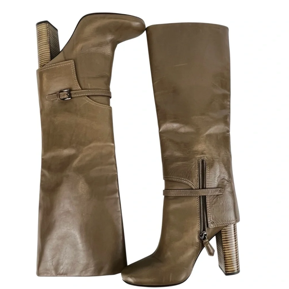Tory Burch Faye Knee High Boots Women 6.5 in Fango